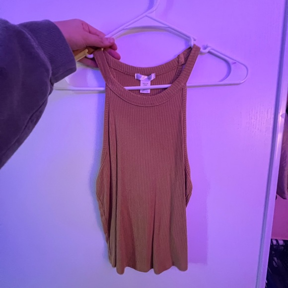 Mustard Yellow Halter Crop Top - Picture 1 of 1